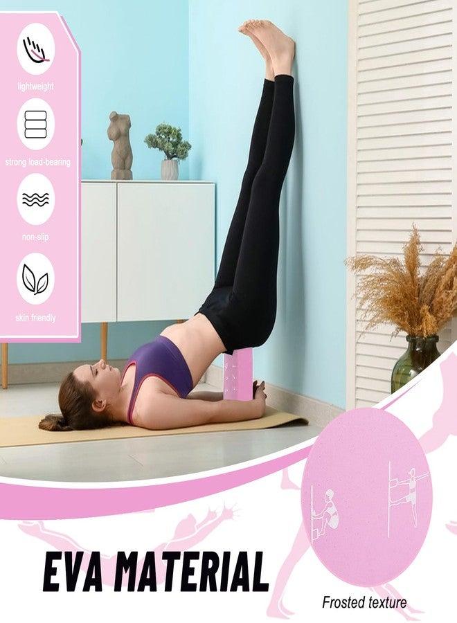 RETON 2 Pack Yoga Blocks and 2 Yoga Straps Set, Soft Non-Slip Block for Pilates, High Density EVA Foam Brick with Yoga Strap for General Fitness, Stretching, Improve Strength and Flexibility (Pink) - Image 3