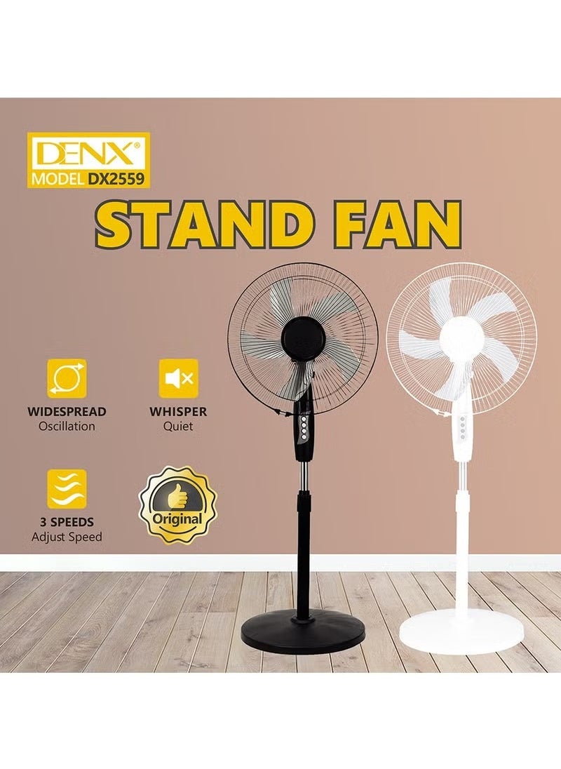 Denx Portable Stand Fan With Pedestal, Easy To Move, Designed For Homes And Offices, Multi-Color - Image 1