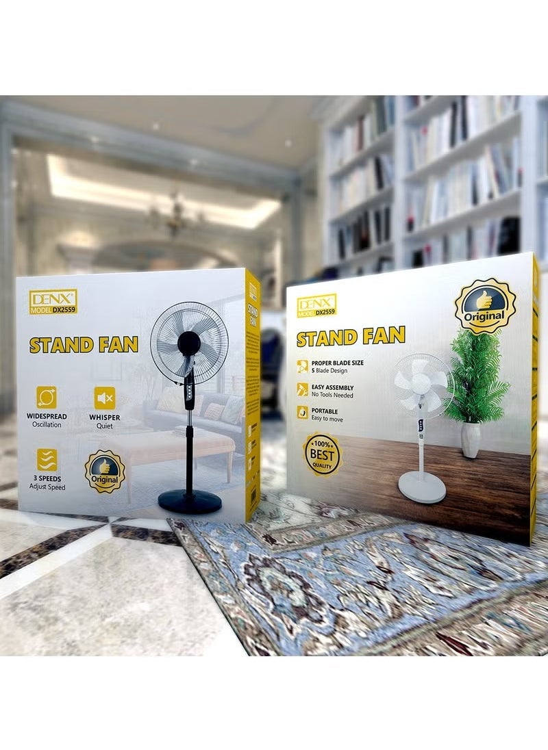 Denx Portable Stand Fan With Pedestal, Easy To Move, Designed For Homes And Offices, Multi-Color - Image 4