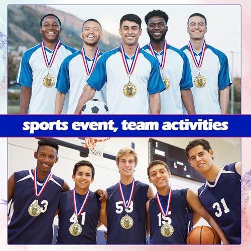 Remuuly 30-60 Pcs Goat Medals Bulk Greatest of All Time Medals MVP Award with Neck Ribbon All Time Goat Trophy Gold Champion Prize for Team Events, Sports Competitions(30) - Image 5