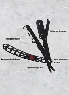 GUTCHE Straight Edge Razor With 10 Double Edge Blades,Professional Barber Razor ,Straight Razor Kit For Men  - Image 2