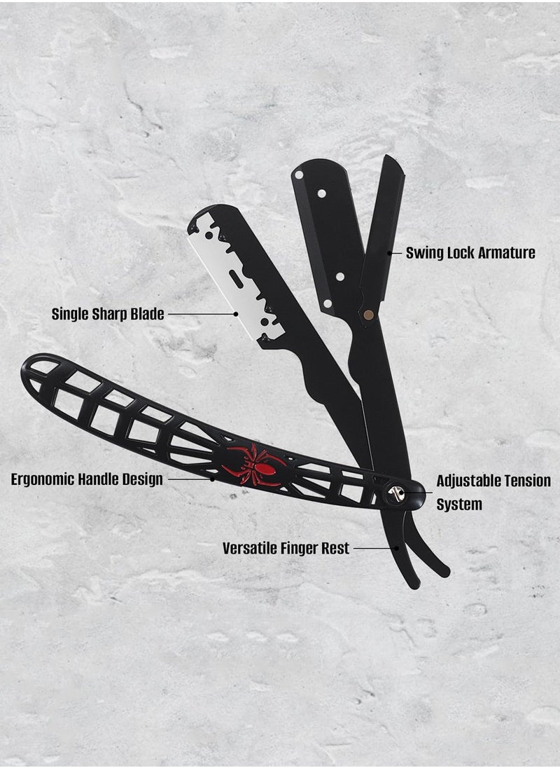 GUTCHE - Straight Edge Razor With 10 Double Edge Blades,Professional Barber Razor ,Straight Razor Kit For Men - Image 1