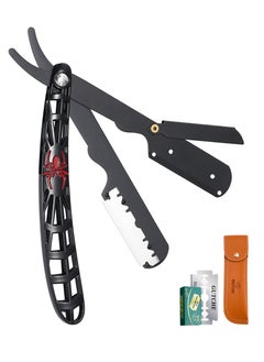GUTCHE Straight Edge Razor With 10 Double Edge Blades,Professional Barber Razor ,Straight Razor Kit For Men  - Image 1