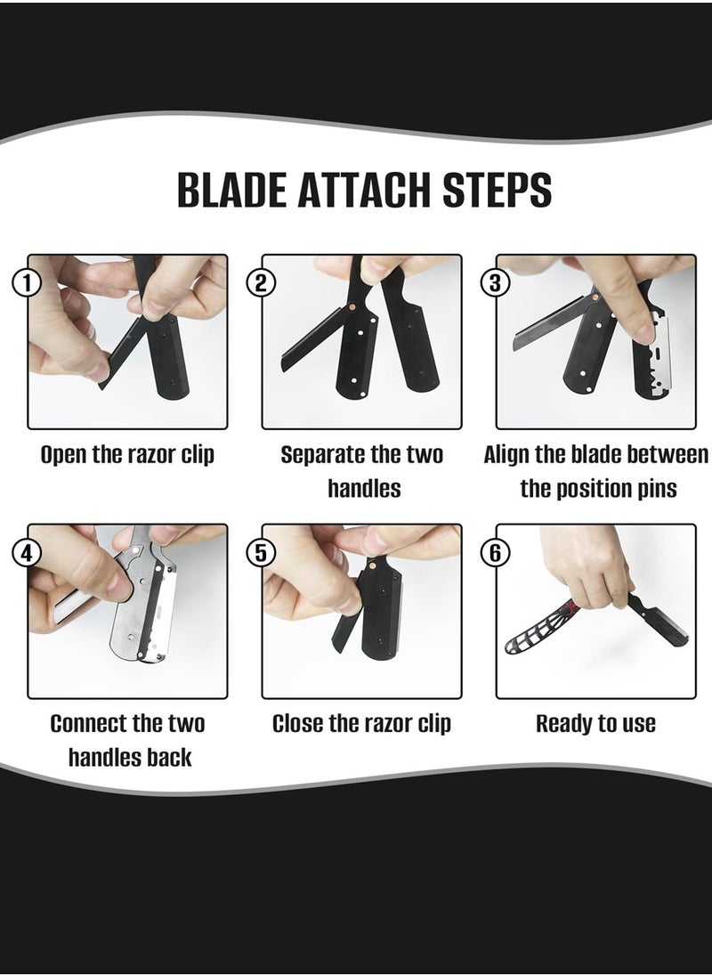 GUTCHE - Straight Edge Razor With 10 Double Edge Blades,Professional Barber Razor ,Straight Razor Kit For Men - Image 1
