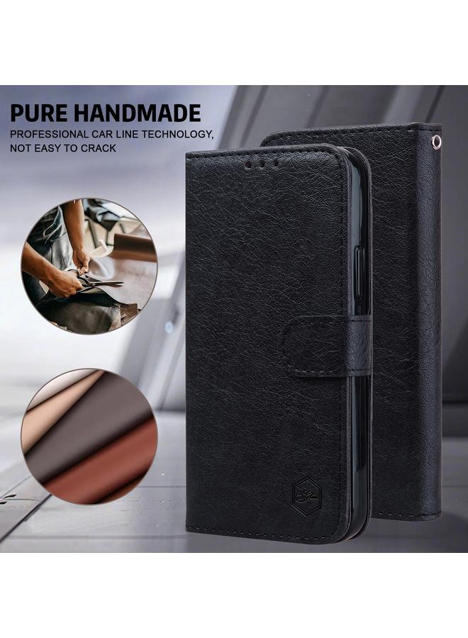 S-TOP Case For iPhone 16 Pro Skin Feeling Oil Leather Texture PU + TPU Phone Case - Image 2