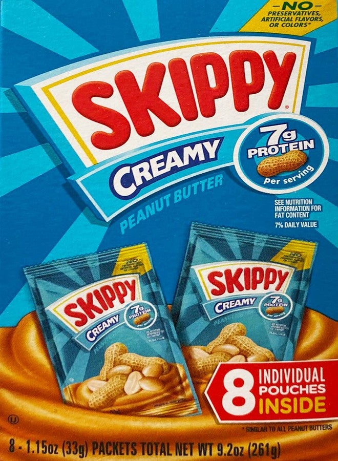 SKIPPY Creamy Peanut Butter Individual Squeeze Packs, 1.15 Ounce (8 Pouches) - Image 4