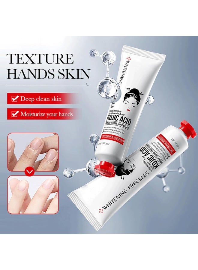 Kojic Acid Hand Cream, Kojic Acid Cream Sadoer,Whitening Freckles Kojic Acid Hand Cream,Sadoer Kojic Acid,Niacinamide Hyaluronic Acid Kojic Acid Whiten Tender Hand Cream - Image 4