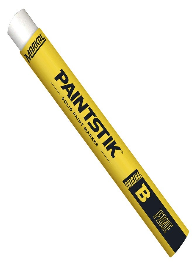 Markal 80420 B Paintstik Solid Paint Ambient Surface Marker, White, Fine Size (Pack of 12) - Image 1
