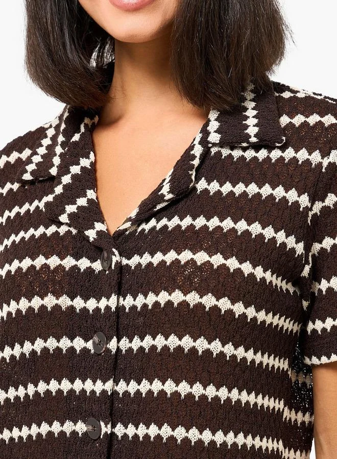 تواكستريمز Textured Collared Tee