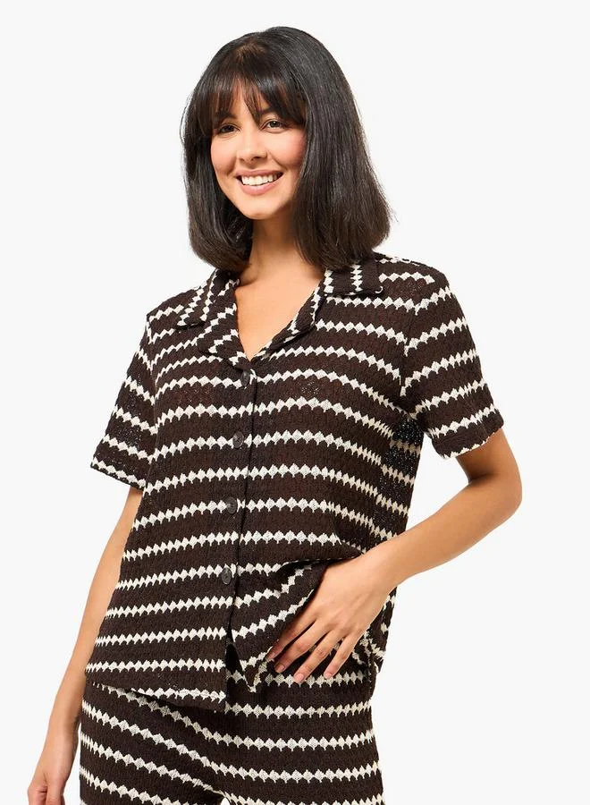تواكستريمز Textured Collared Tee