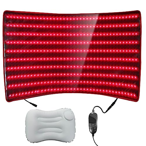 BestQool Red Light Therapy Mat Infrared Red Light Therapy 38 x 23 Large Pads 400 LEDs Dual Chip 660nm 850nm Red Light Therapy for Body Muscle Recovery Energy Pain Relief Skin Health 63W