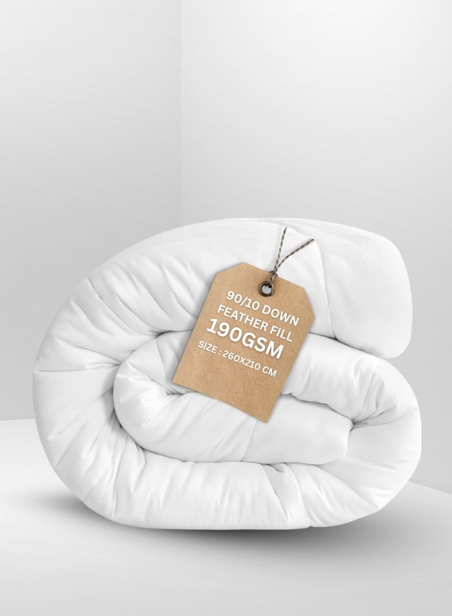 Pearl Coast لحاف فاخر من ريش الإوز – 260x210 سم – 90/10 حشوة ريش – 190 غم/م² – غلاف قطن 233 خيط – راحة على مدار السنة - Image 1