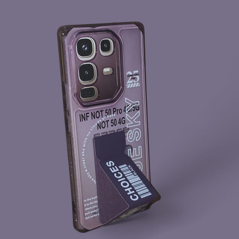بلو سكاي غطاء سيليكون فاخر لهاتف Infinix Note 50 4G مع مسند متعدد الألوان - Image 1