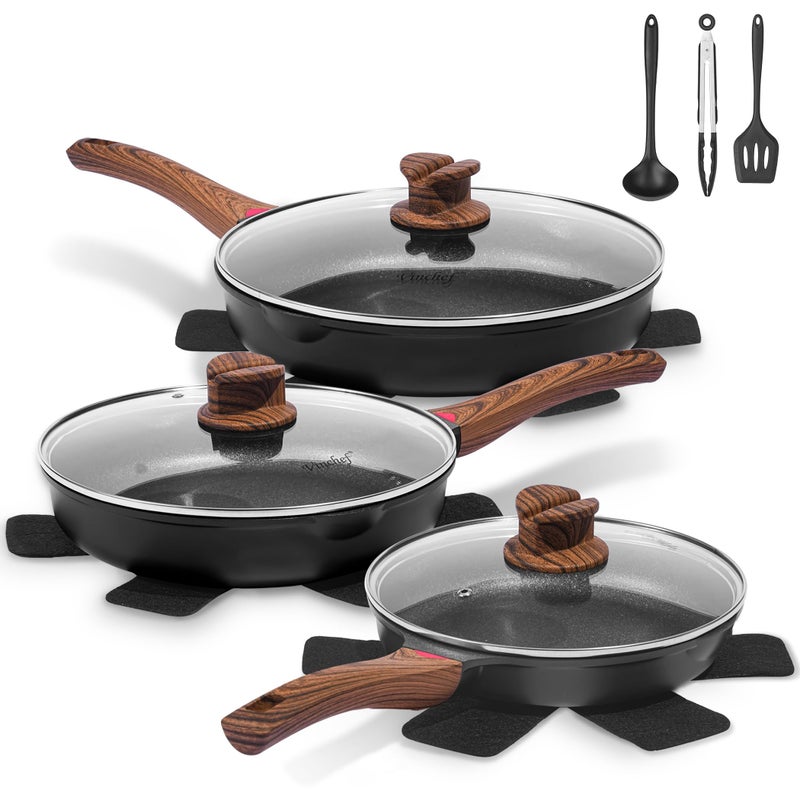 Vinchef Pots and Pans Set Non Stick, 12pcs Induction Cookware Set, Non Stick Frying Pans with Lid, Non Toxic Kitchen Cookware Sets, Pan Sets for Cooking, PFAS and PFOA Free - Image 1