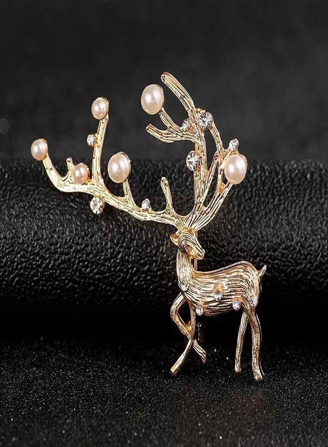 FFZDENA 2 Pieces Brooch for Men, Deer Brooch Pin for Women, Saree Brooch for Women Latest, Sherwani Brooch for Men Wedding, Suit Accessories for Mens (Golden) - Image 5