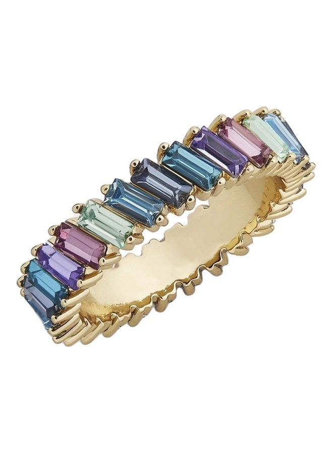 NIBEMINENT Alloy Faux Crystal Studded Ring