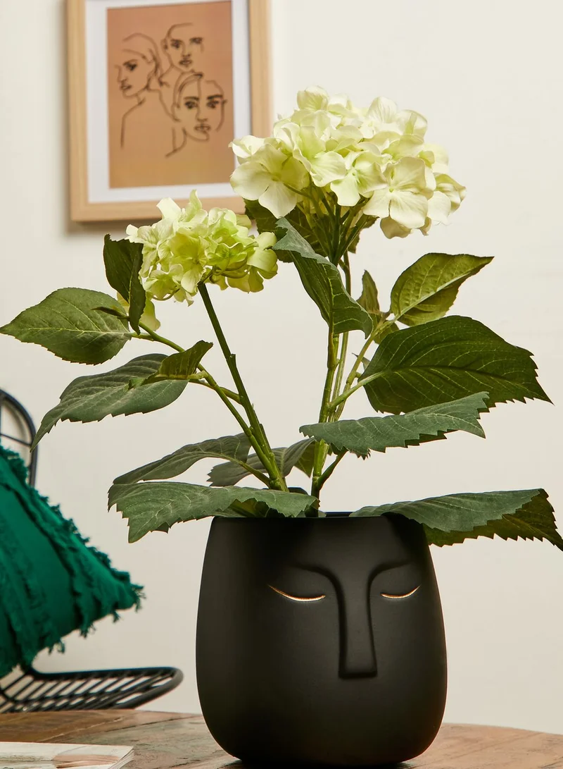 AURORA Black Ceramic Face Planter