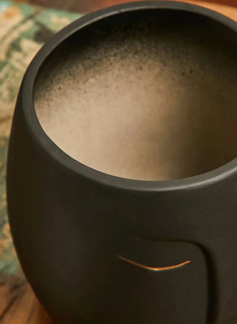 AURORA Black Ceramic Face Planter