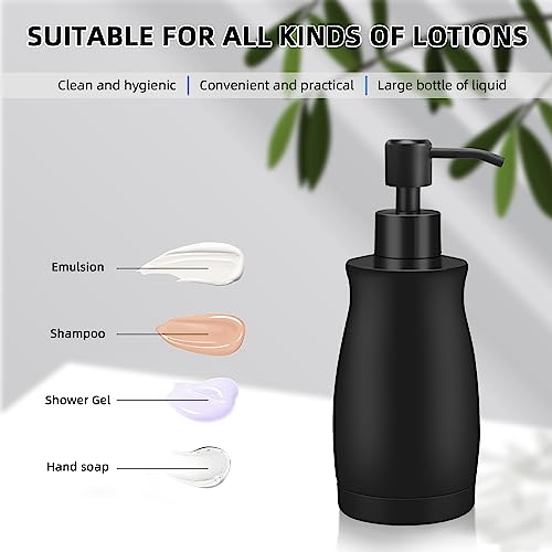 ARKTEK Matte Black Soap Dispenser Stainless Steel 13.5 OZ - Liquid Hand Lotion Dispenser Decor Refillable Dishwashing Soap Dispenser for Kitchen Bathroom Countertops Farmhouse College Dorm - Image 4