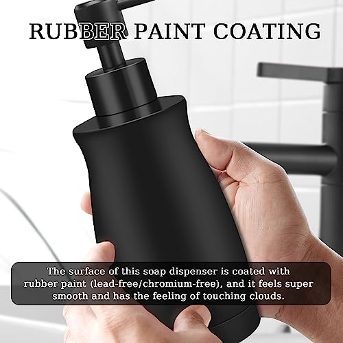 ARKTEK Matte Black Soap Dispenser Stainless Steel 13.5 OZ - Liquid Hand Lotion Dispenser Decor Refillable Dishwashing Soap Dispenser for Kitchen Bathroom Countertops Farmhouse College Dorm - Image 5