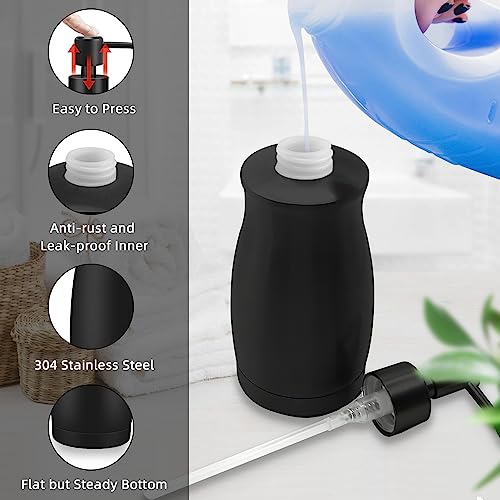 ARKTEK Matte Black Soap Dispenser Stainless Steel 13.5 OZ - Liquid Hand Lotion Dispenser Decor Refillable Dishwashing Soap Dispenser for Kitchen Bathroom Countertops Farmhouse College Dorm - Image 3