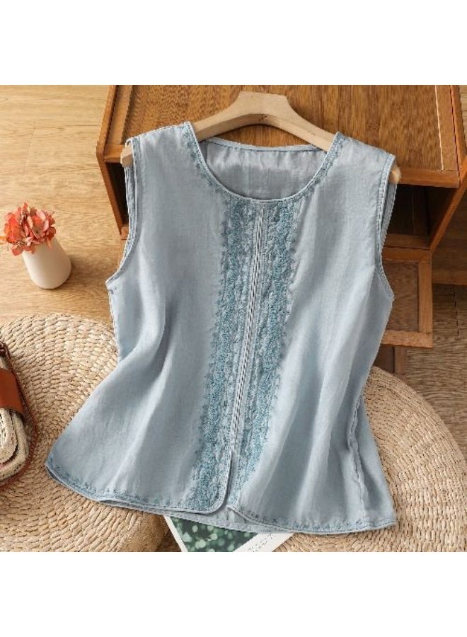 KUYING New Fashion Embroidered Versatile Tank Top - Image 1