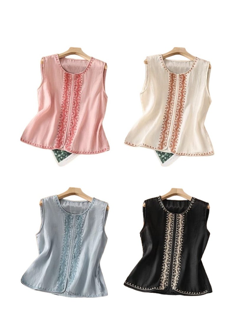 KUYING New Fashion Embroidered Versatile Tank Top - Image 2