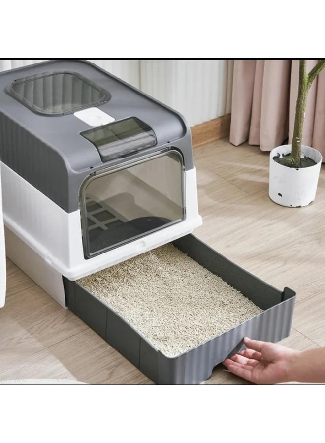 Double Door Cat Litter Box with UV light & Scoop