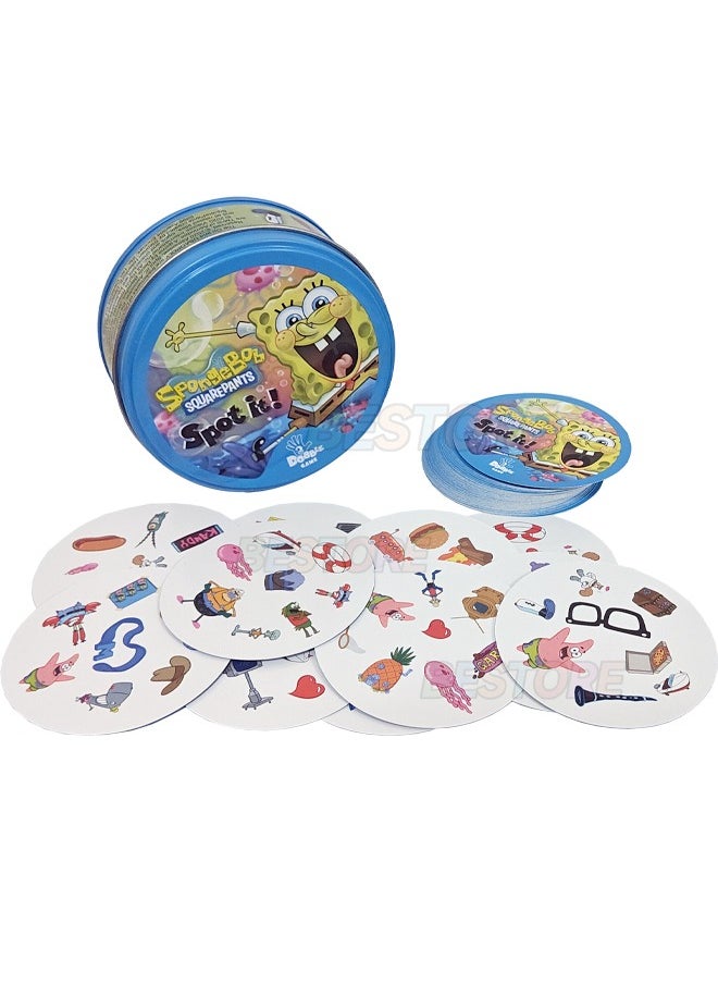 DOBBLE - Spot It! Spongebob Card Game, Matching Game, Fun Kids Game for Family Game Night, Travel Game for Kids, Great Gift for Kids, Average Playtime 15 Minutes - Image 1