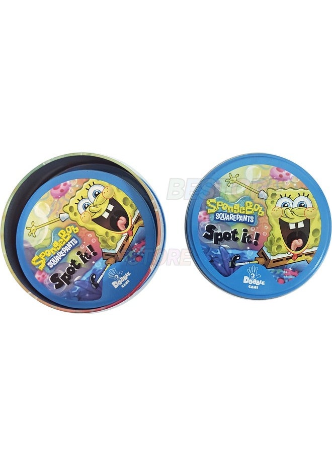 DOBBLE - Spot It! Spongebob Card Game, Matching Game, Fun Kids Game for Family Game Night, Travel Game for Kids, Great Gift for Kids, Average Playtime 15 Minutes - Image 1