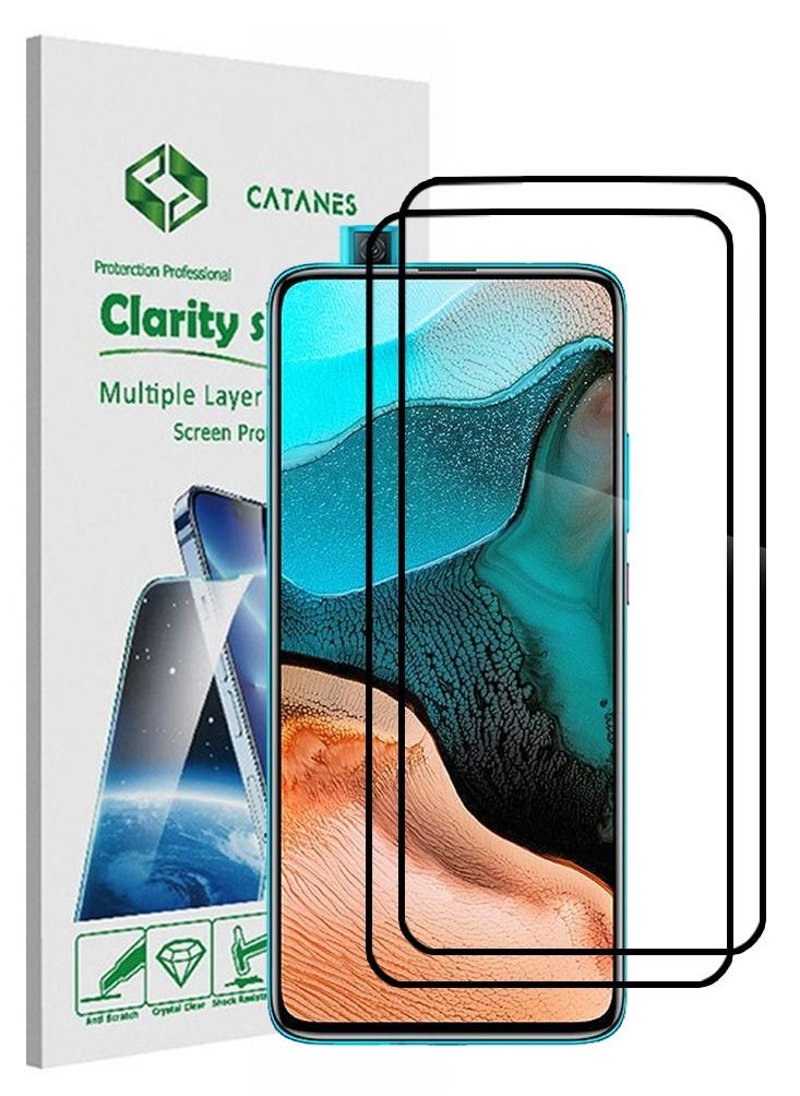 CATANES 2 Pack For Xiaomi Redmi K30 Pro Screen Protector Tempered Glass Full Glue Back  - Image 1