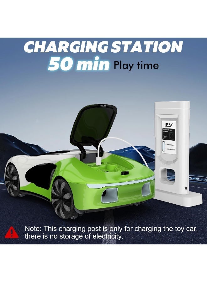 فيشينجدا سيارة مستقبلية بتحكم عن بعد، سيارة استعراضية بتحكم عن بعد مزودة بمستشعر للإيماءات مع رذاذ ضوئي وصوت، تدور 360 درجة، 2.4 جيجاهرتز، لعبة سيارات بتحكم عن بعد للأولاد من 8 إلى 12 سنة، هدايا عيد ميلاد للأطفال من 8 إلى 14 سنة (لون أبيض) - Image 3