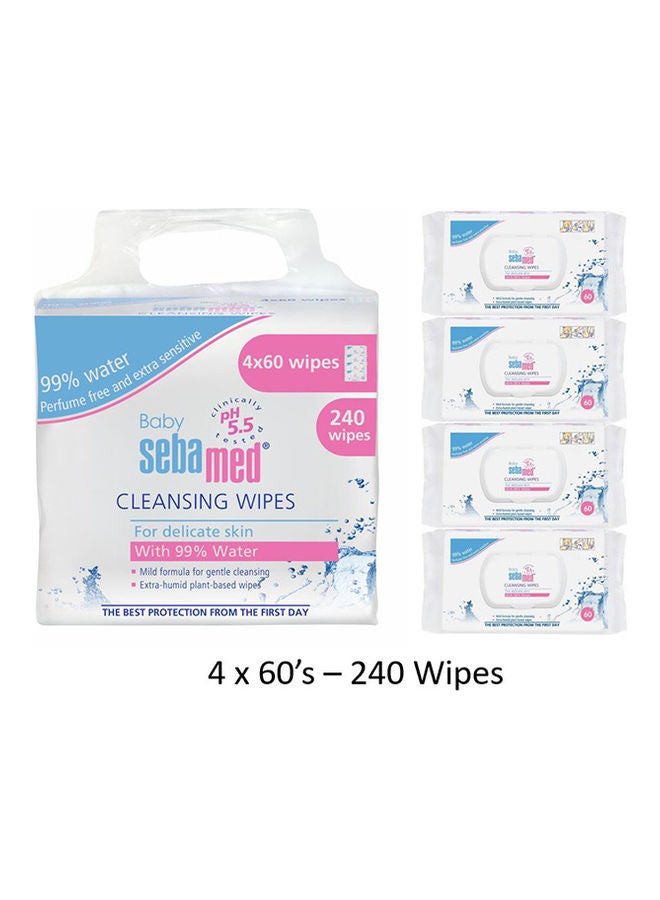 Sebamed Baby Cleansing Wipes With 99% Water, 4 x 60's - 240 Count - Image 2
