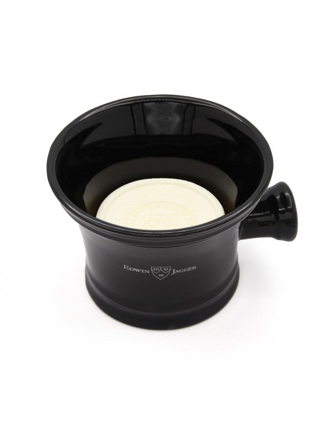 Edwin Jagger RN46 Traditional Porcelain Luxury Shaving Bowl with Handle for Shaving Cream or Shaving Soap for Men and Women (Black) - Image 5