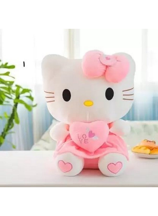 AVSHUB Soft Toys Kitti for Kids Animal Cute Lovely Cartoon Lovable Huggable Birthday Gift Babies for New Born, Girls, Boy, Home Decor (White Pink) 11Buy24-Kitti-20cm - Image 1