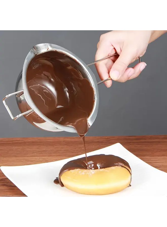 1 Pcs Stainless Steel Chocolate Melting Pot Butter Warmer Multi Use For Chocolate Butter Wax Milk Oil No Electricity Needed Durable Easy Clean Kitchen Tool For Home Restaurant Baking Accessories Polished Finish Handle Equipped Sturdy Construction DIY Crafters - Image 1