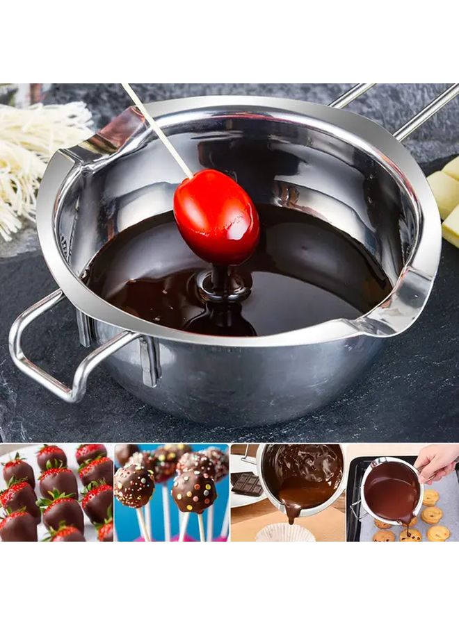 1 Pcs Stainless Steel Chocolate Melting Pot Butter Warmer Multi Use For Chocolate Butter Wax Milk Oil No Electricity Needed Durable Easy Clean Kitchen Tool For Home Restaurant Baking Accessories Polished Finish Handle Equipped Sturdy Construction DIY Crafters - Image 4