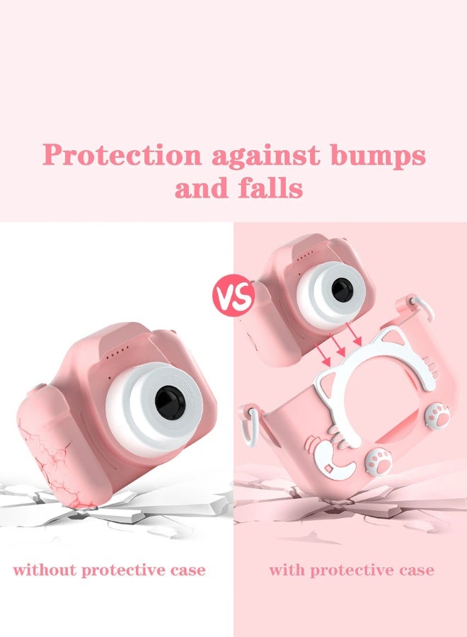 GTSOL Kids Digital Camera for Girls and Boys with 1080P HD Video, 8MP Dual Lens, 2.0” Screen, Cute Cat Design, Selfie Mode, Fun Filters, Photo Frames, Games, Rechargeable, Shockproof Toy Camera – Perfect Birthday Gift for Children Ages 3-10 – Pink - Image 4