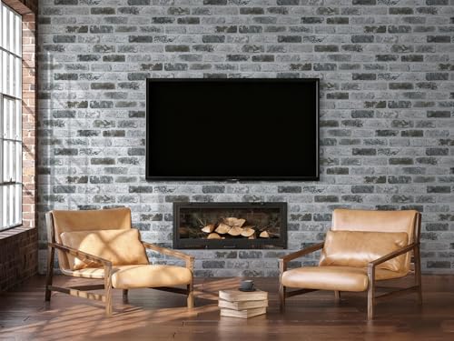 Guvana 17.3"×394" Brick Wallpaper Grey Self Adhesive Wallpaper 3D Brick Peel and Stick Wallpaper Removable Contact Paper Brick Textured Vintage Wall Paper for Kitchen Accent Wall Decor - Image 3