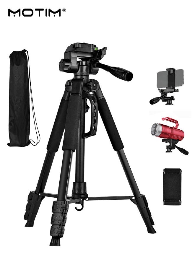 Motim - 70" Extendable Phone Tripod and Camera Tripod, 2 In 1 Triop, Foldable Lightweight Travel Tripod Stand for Vlog Nikon Canon Sony All DSLR and Digital Camera - Image 1