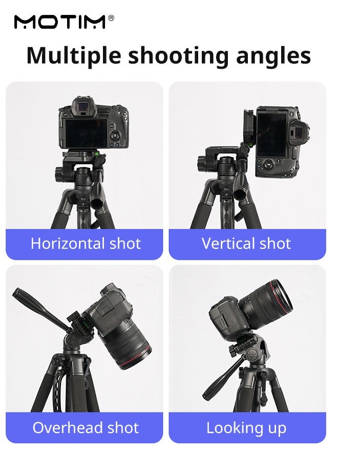 Motim - 70" Extendable Phone Tripod and Camera Tripod, 2 In 1 Triop, Foldable Lightweight Travel Tripod Stand for Vlog Nikon Canon Sony All DSLR and Digital Camera - Image 1