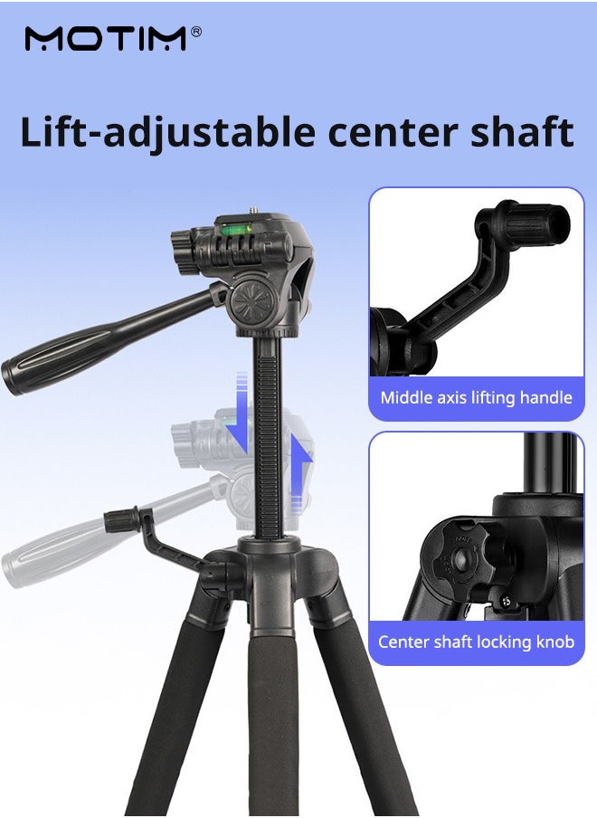 Motim - 70" Extendable Phone Tripod and Camera Tripod, 2 In 1 Triop, Foldable Lightweight Travel Tripod Stand for Vlog Nikon Canon Sony All DSLR and Digital Camera - Image 1