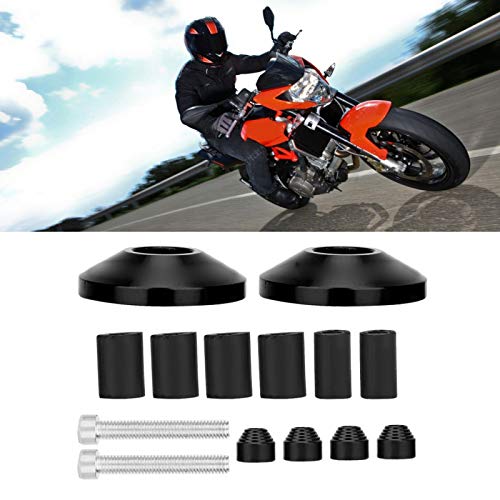Acouto for motorcycle 1 inch handlebars end 1 inch Handlebar End Universal CNC Aluminum Alloy Motorcycle Handlebar Handle Bar End Accessory 1 Pair (black) - Image 2
