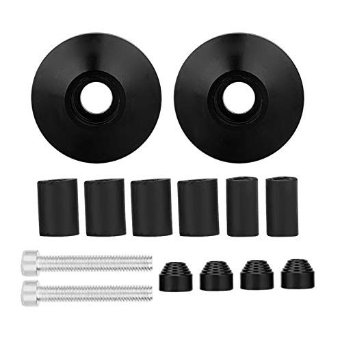 Acouto for motorcycle 1 inch handlebars end 1 inch Handlebar End Universal CNC Aluminum Alloy Motorcycle Handlebar Handle Bar End Accessory 1 Pair (black) - Image 1