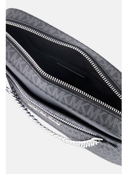 Michael Kors Women Brand Logo Cross Body Bag 18 H x 25 L x 7 W cm, Black/Grey  - Image 4
