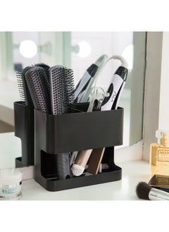 MyGift 2 Slot Black Metal Wall Mountable Hair Tool Accessories Organizer Rack Blow Dryer And Curling Iron Holder  - Image 3