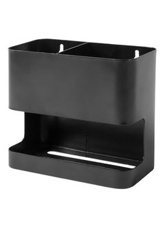 MyGift 2 Slot Black Metal Wall Mountable Hair Tool Accessories Organizer Rack Blow Dryer And Curling Iron Holder  - Image 2
