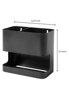 MyGift 2 Slot Black Metal Wall Mountable Hair Tool Accessories Organizer Rack Blow Dryer And Curling Iron Holder  - Image 5