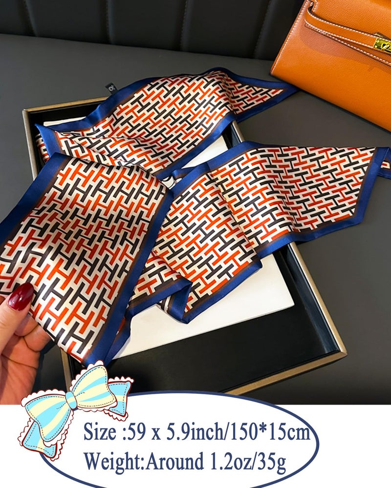 Saiusloa Purse Scarf For Handbags Head Scarves For Women's Hair Bags Scarfs Long Skinny Scarves Fashion Silky For Headbands Accessories 5.9 x 59inch-A40 - Image 2