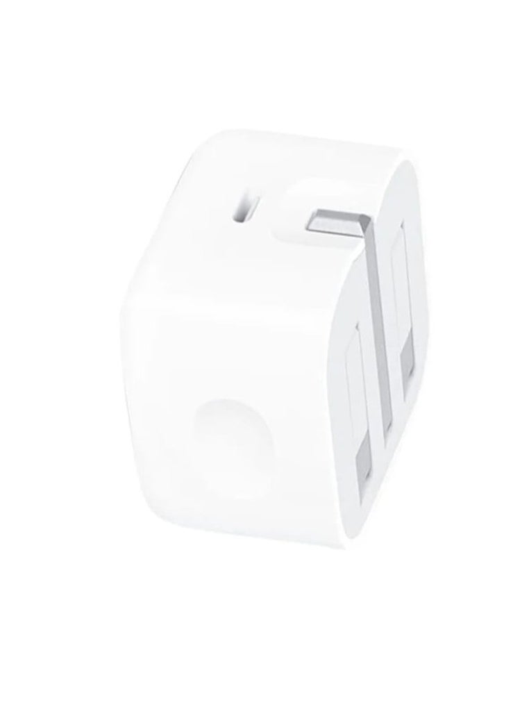 Generic Original Tayb C iPhone Triple Plug Power Adapter Fast Head Charger Plug  - Image 2